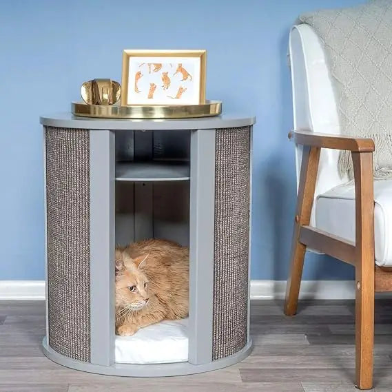 Purrrrfect End Table Cat Bed Cave Multi Wood Furniture