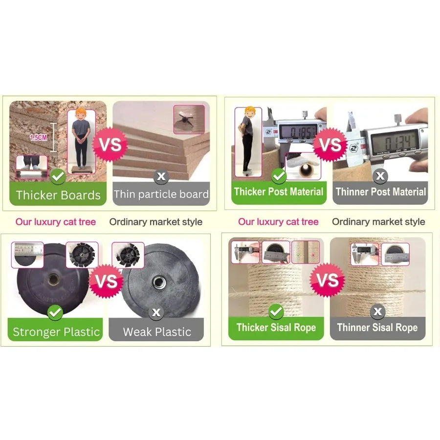 Hign-concerned Cat Tree Tower With Condos Indoor Play