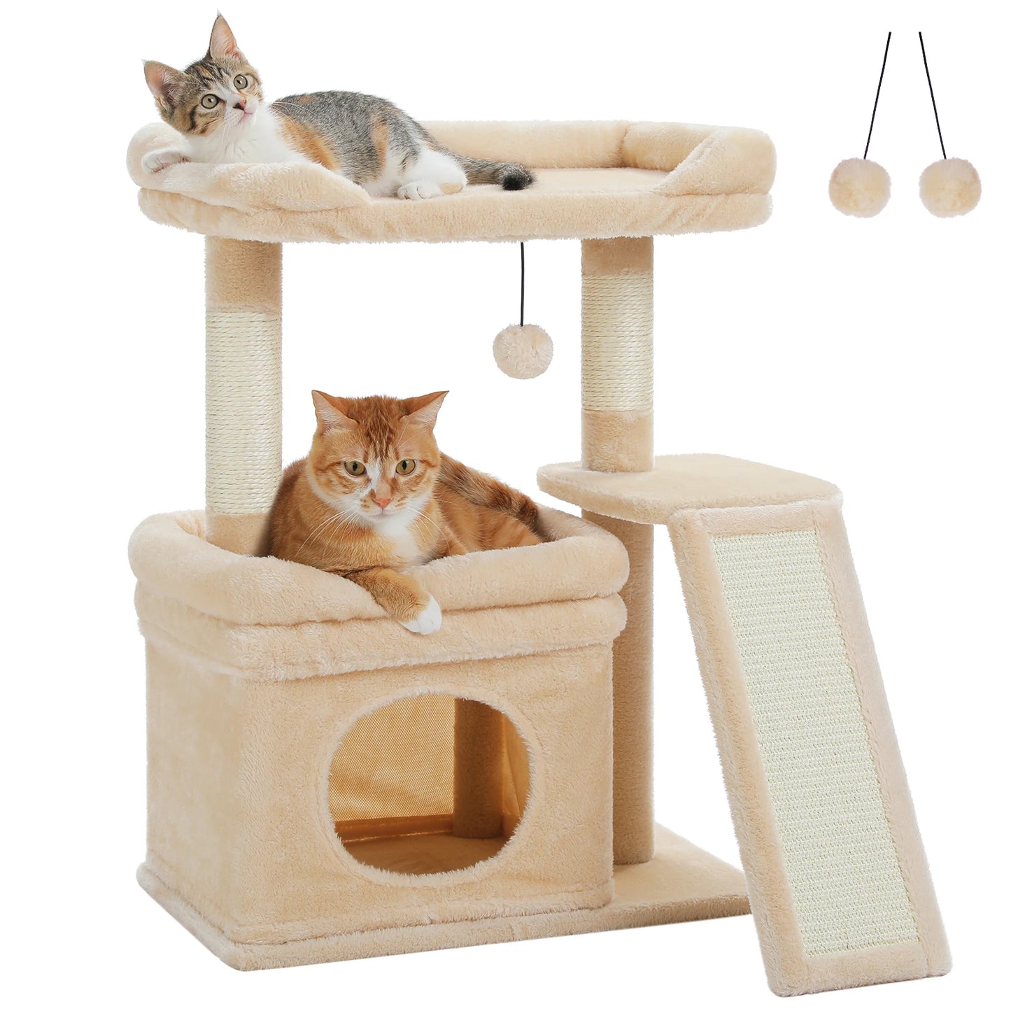 PAWZ Road Small Cat Tree Indoor Tower With Scratching Posts