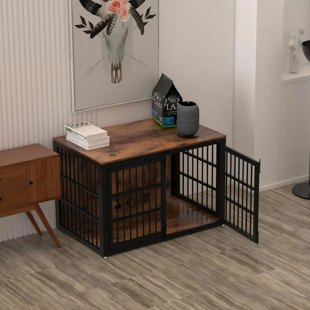 Closure Heavy Duty Dog Crate Furniture Wooden Kennel