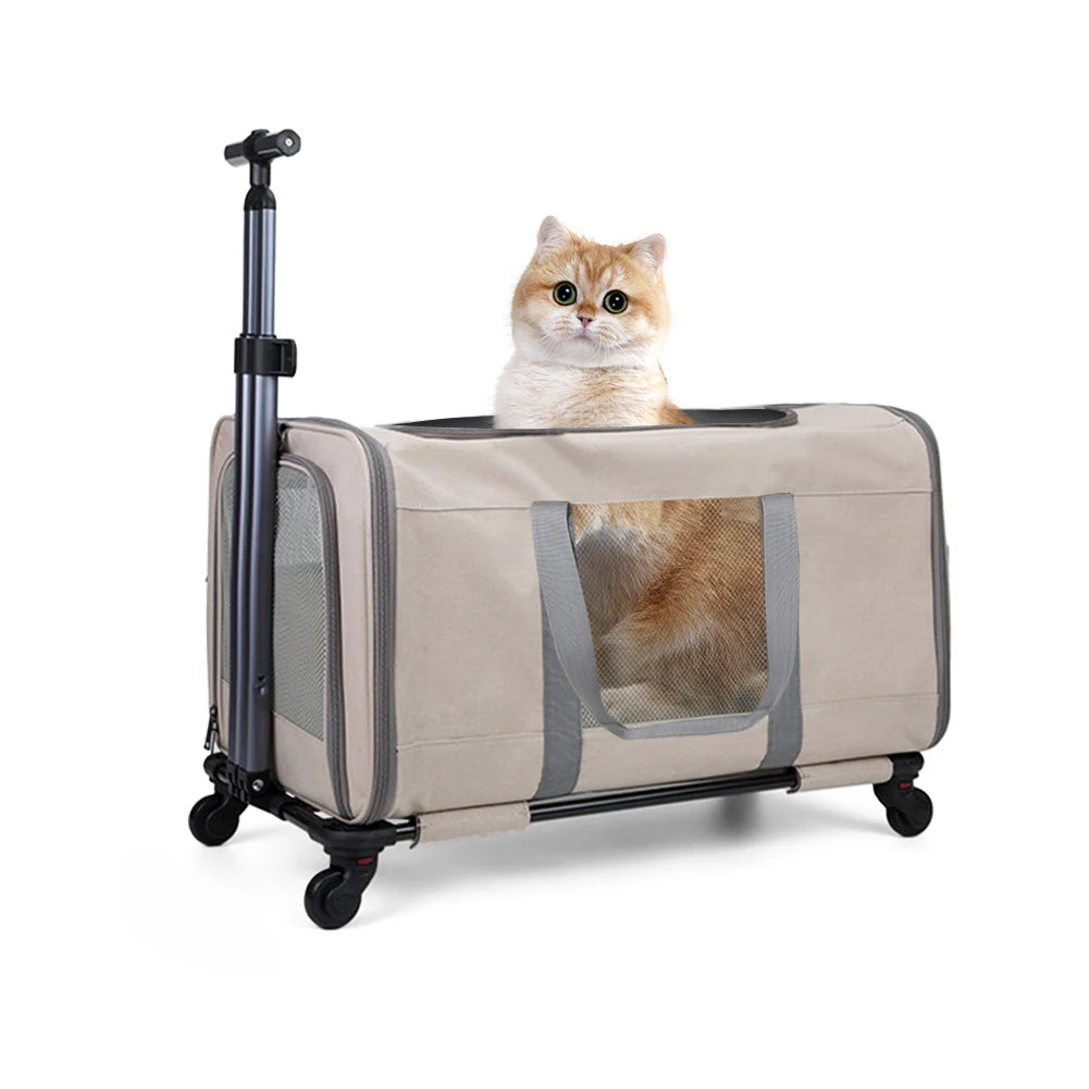 Breed Cat Trolley For 2 Cats With Wheels And Safety Belts