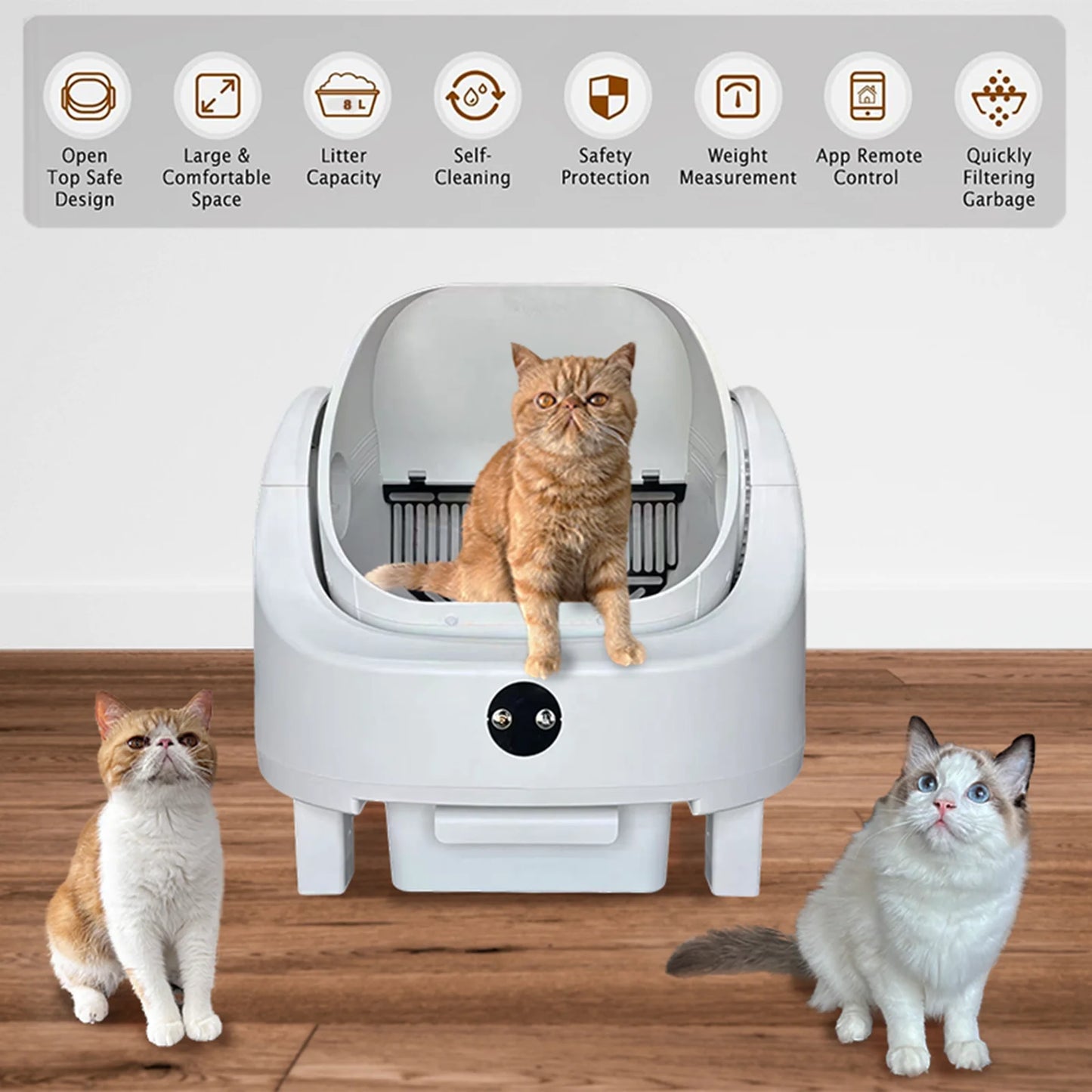 Heybo Auto Cat Litter Box With Self Cleaning Odor Control