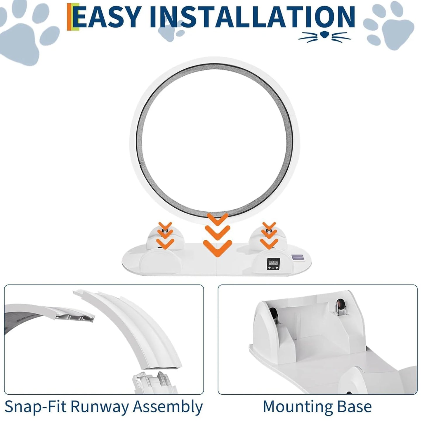 HiMISSCN Cat Exercise Wheel Indoor Quiet ABS Treadmill With Pedometer