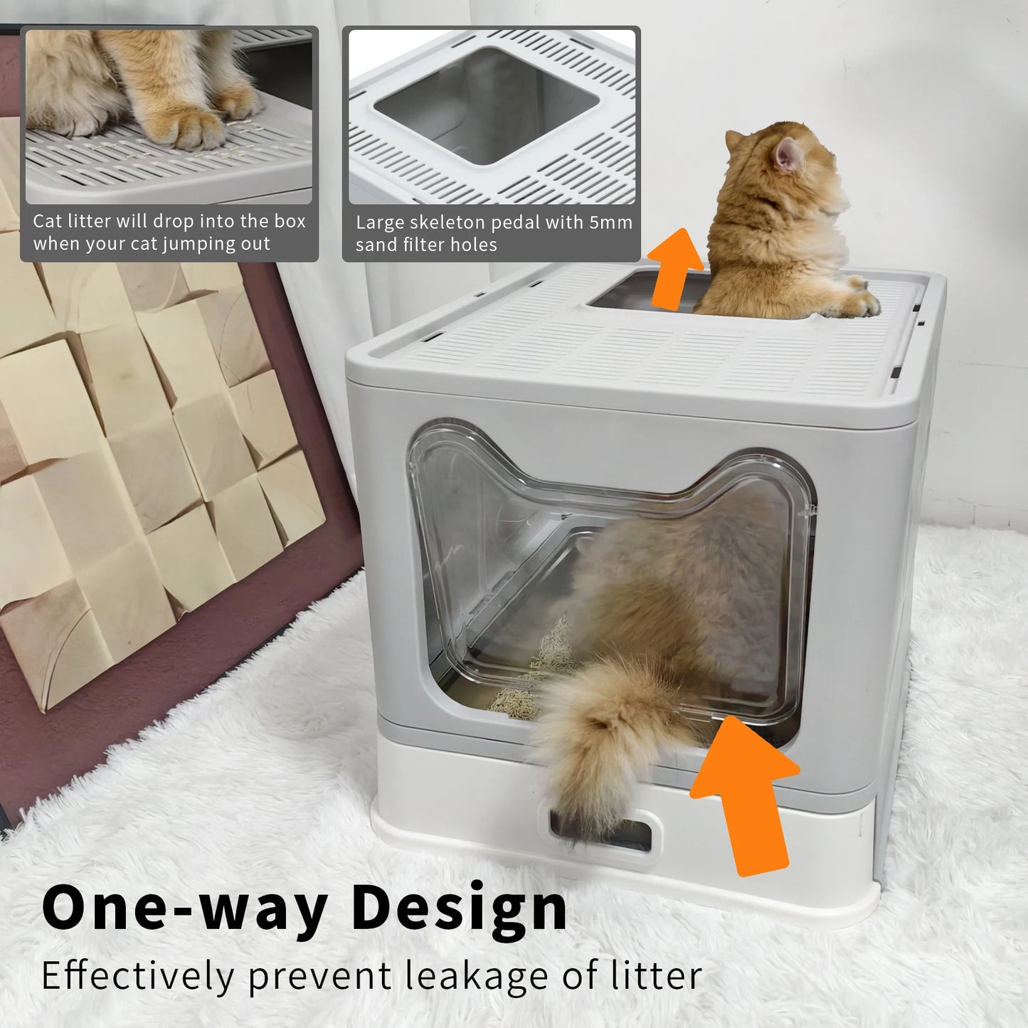 Stainless Steel Cat Litter Box With Front Entry Lid