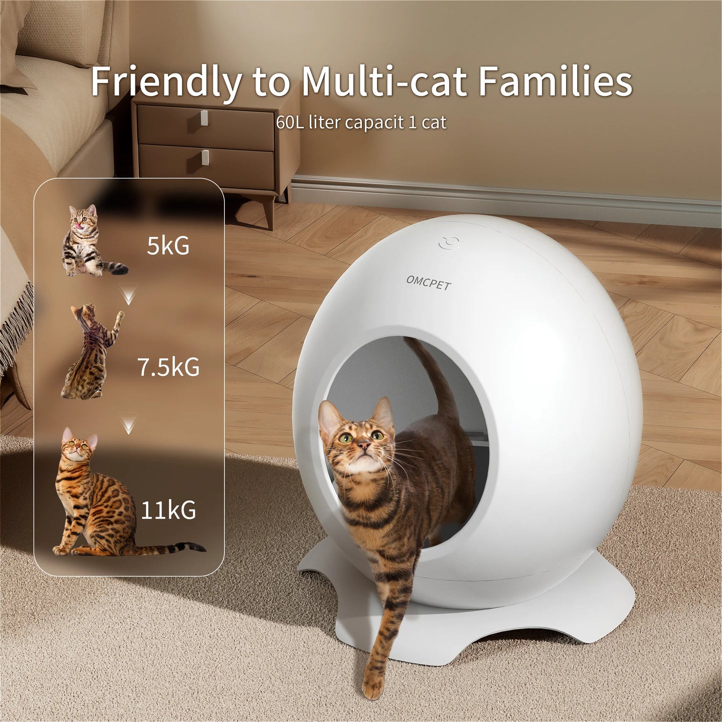 REDSASA Smart Cooling And Heated Cat House Bed With Music