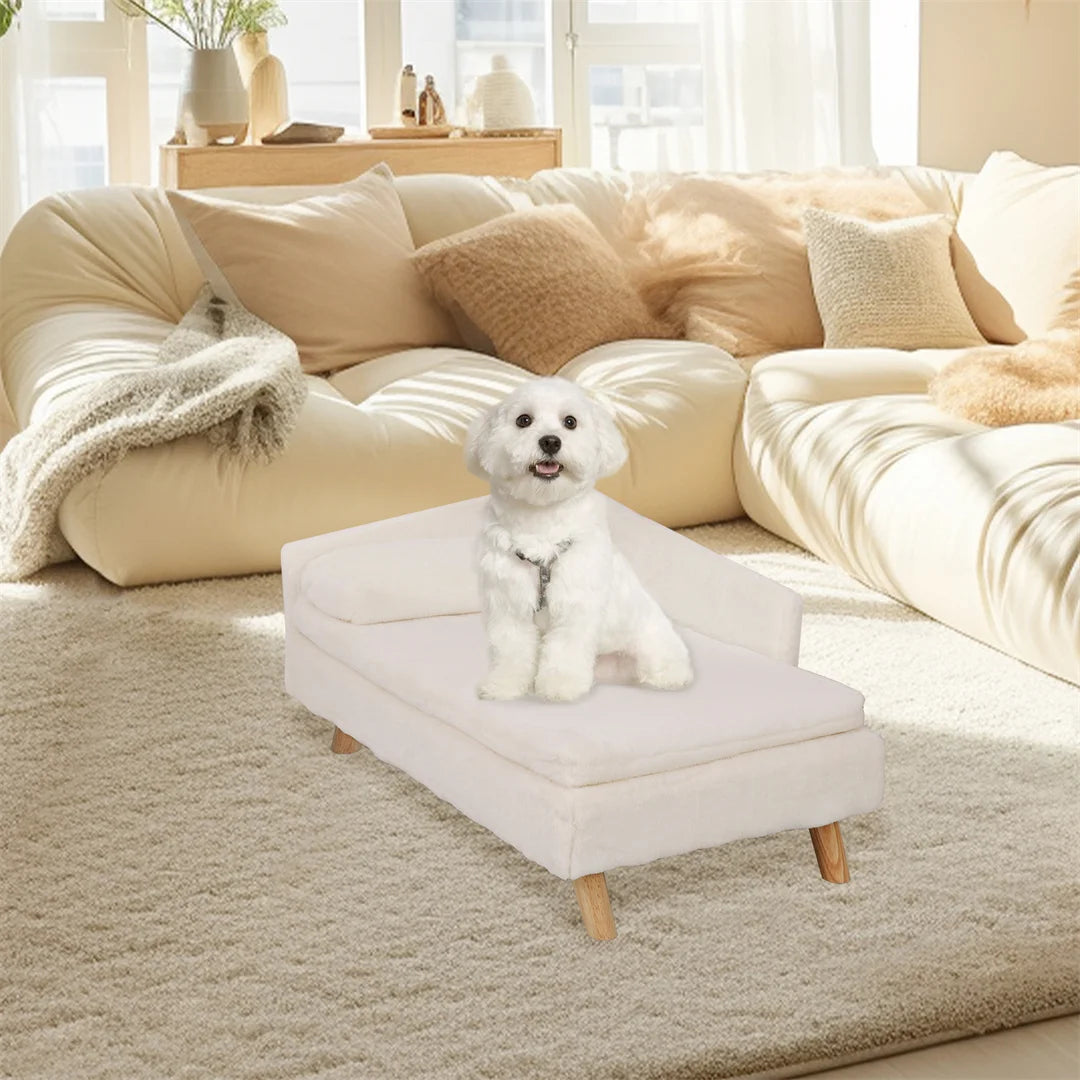 Guangdong L Shape Dog Sofa Bed Cat Couch Rubber Wood Legs