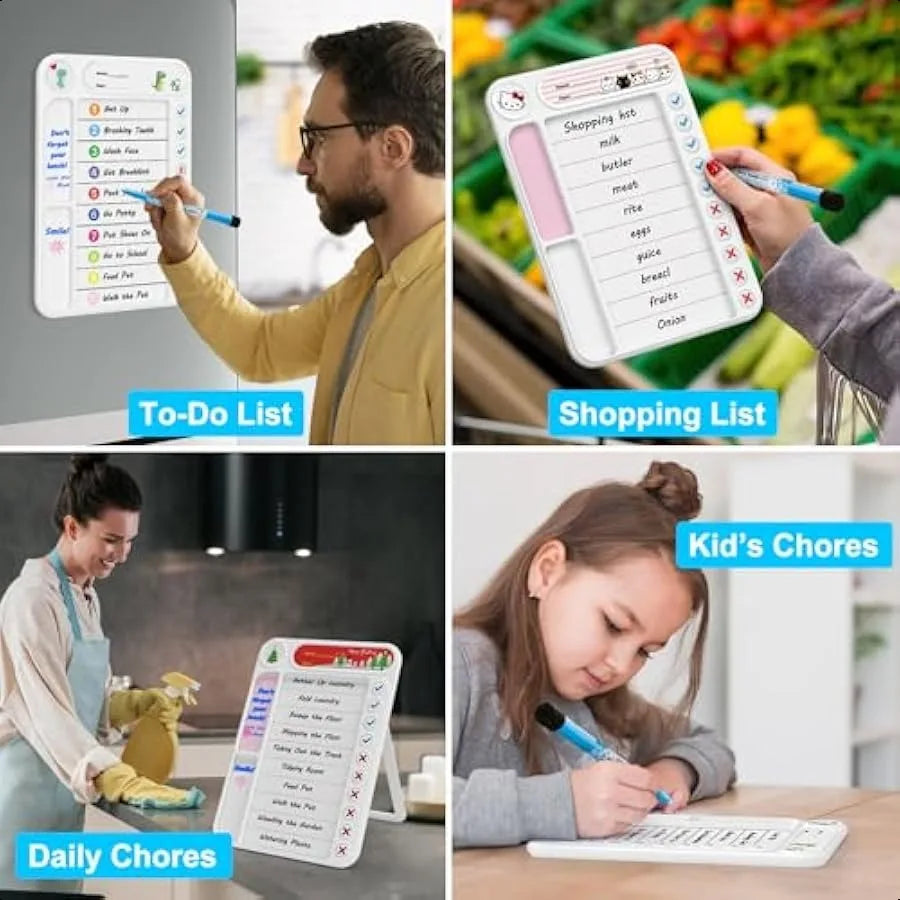 Hign-concerned Magnetic Chore Chart ADHD Task Tracker EasyCheck Dry Erase Board With Stand
