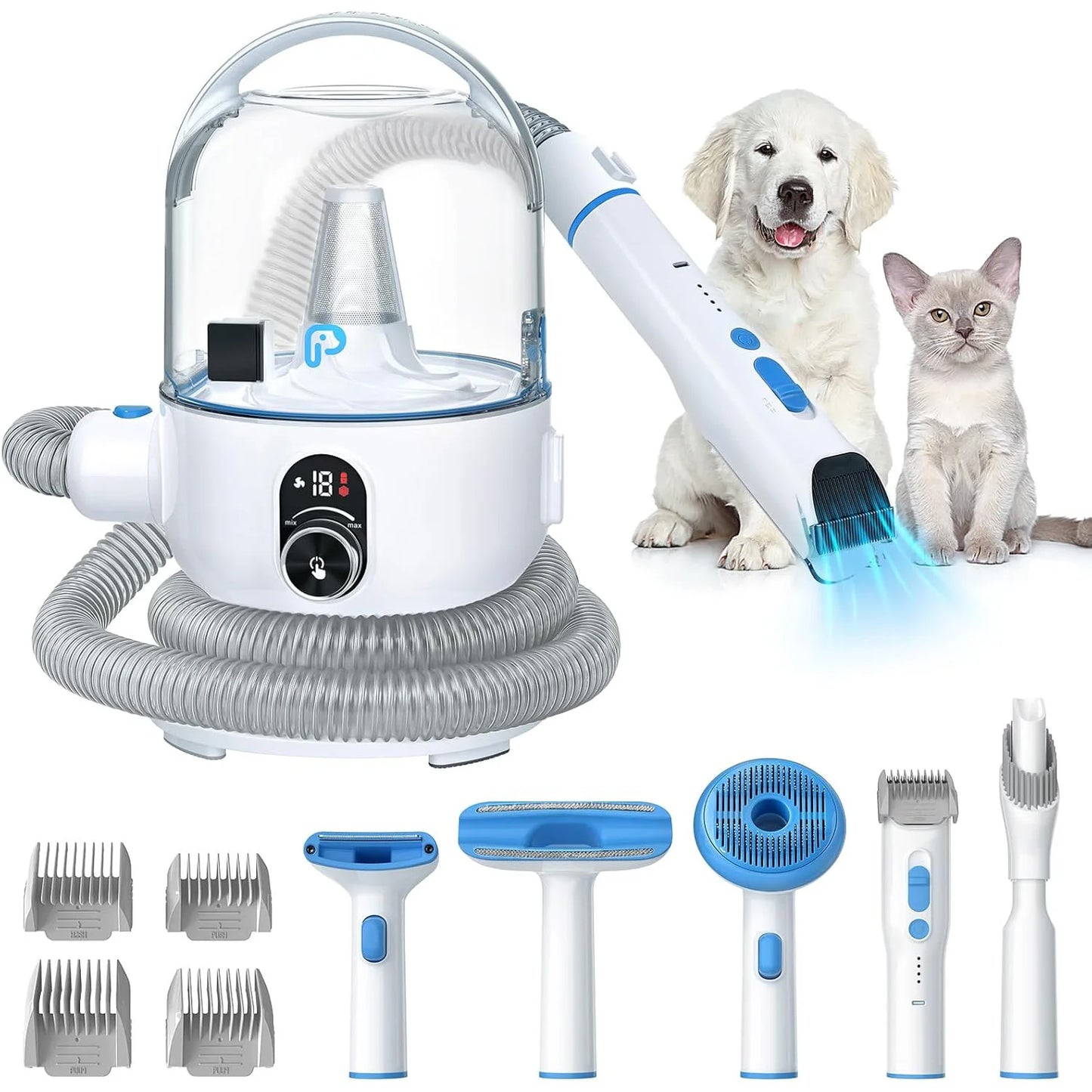 DishyKooker Pet Grooming Kit With Quiet Vacuum And Tools