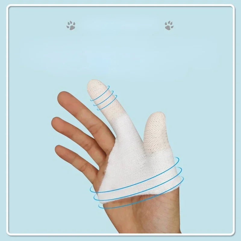 Hign-concerned Two Finger Pet Tooth Brush For Dogs Cats