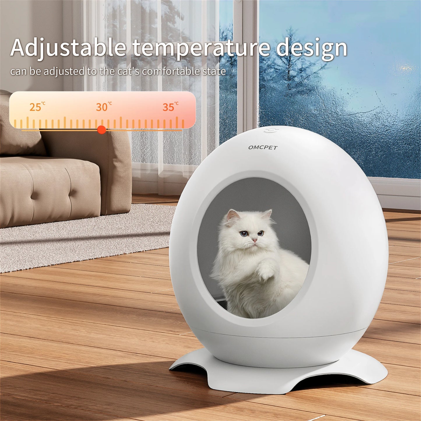 REDSASA Smart Cooling And Heated Cat House Bed With Music