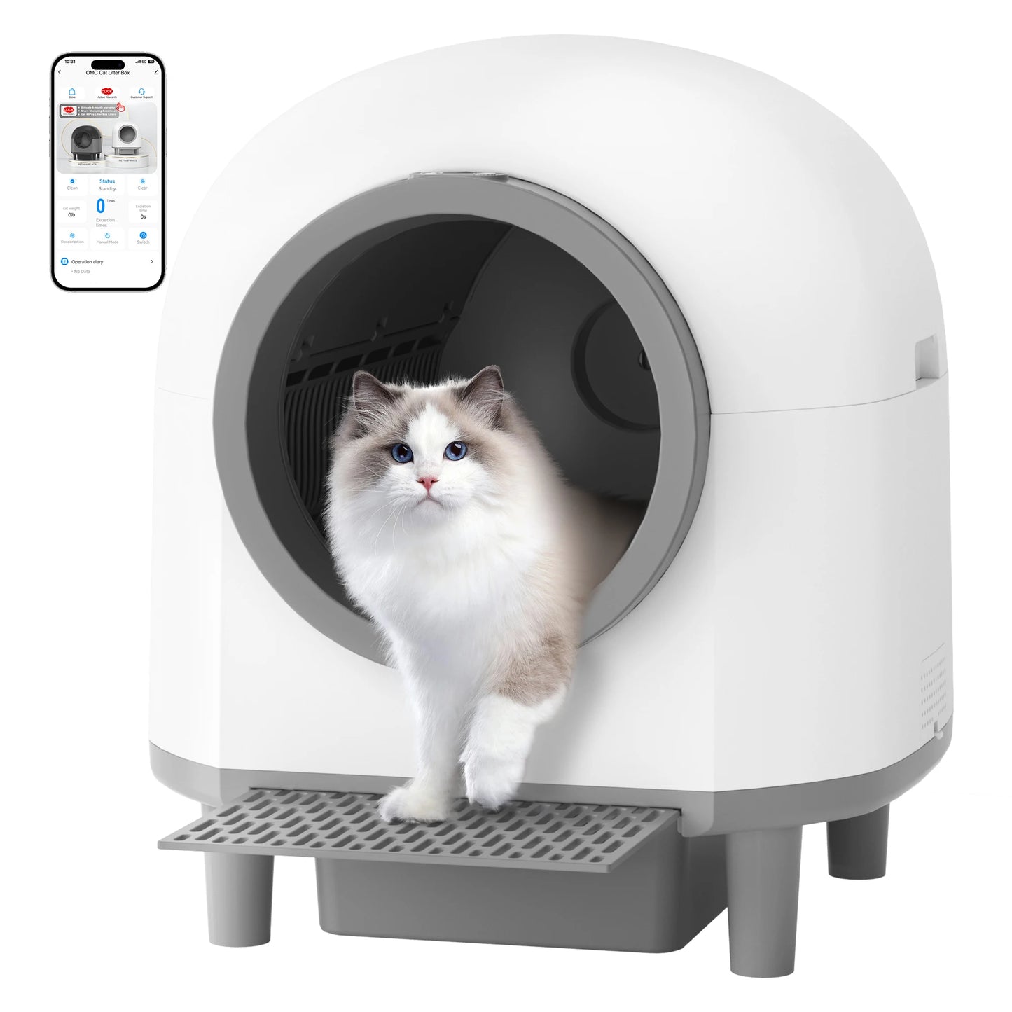 REDSASA Self Cleaning Automatic Cat Litter Box With App Control And Stairs