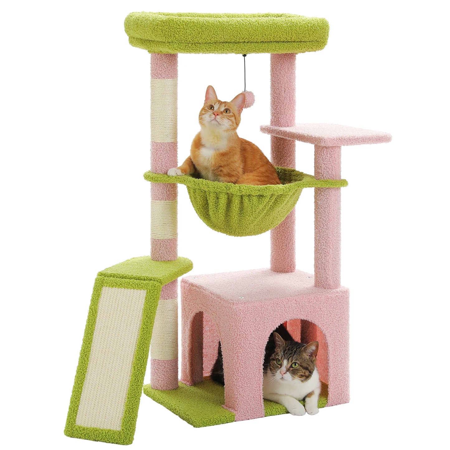 PEQULTICN Three Tier Cat Tree With Natural Sisal Scratching Post