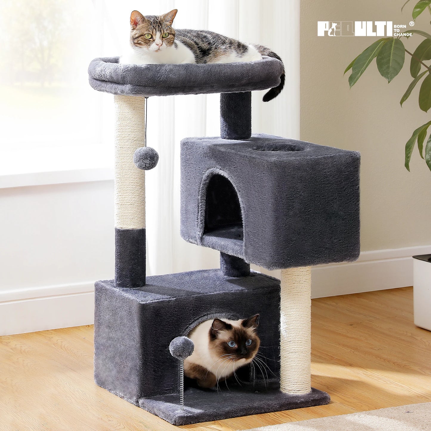 PAWZ Road Large Cat Tree Indoor Multi Level Tower Condos