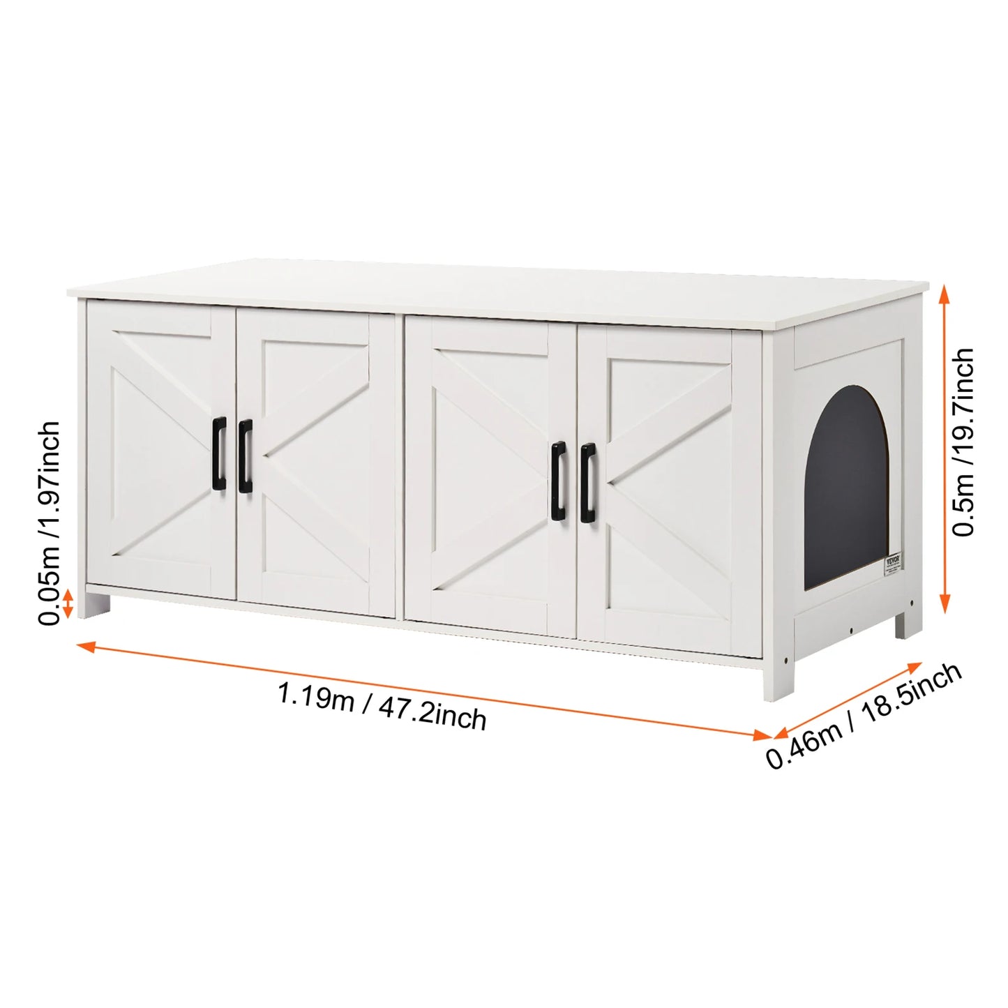 SucceBuy Cat Litter Box Enclosure For 2 Cats Cabinet
