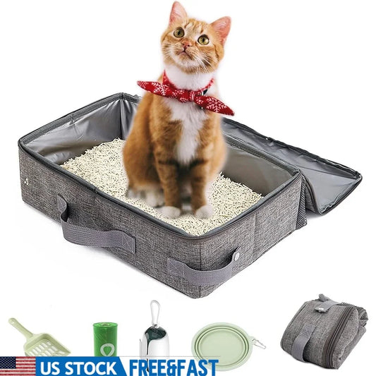 Feature Portable Cat Litter Box Foldable Odor Control Lid