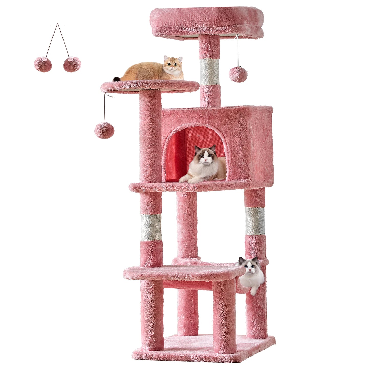 JHKCN Multi Cat Tree Tower Natural Sisal Scratching Posts Indoor