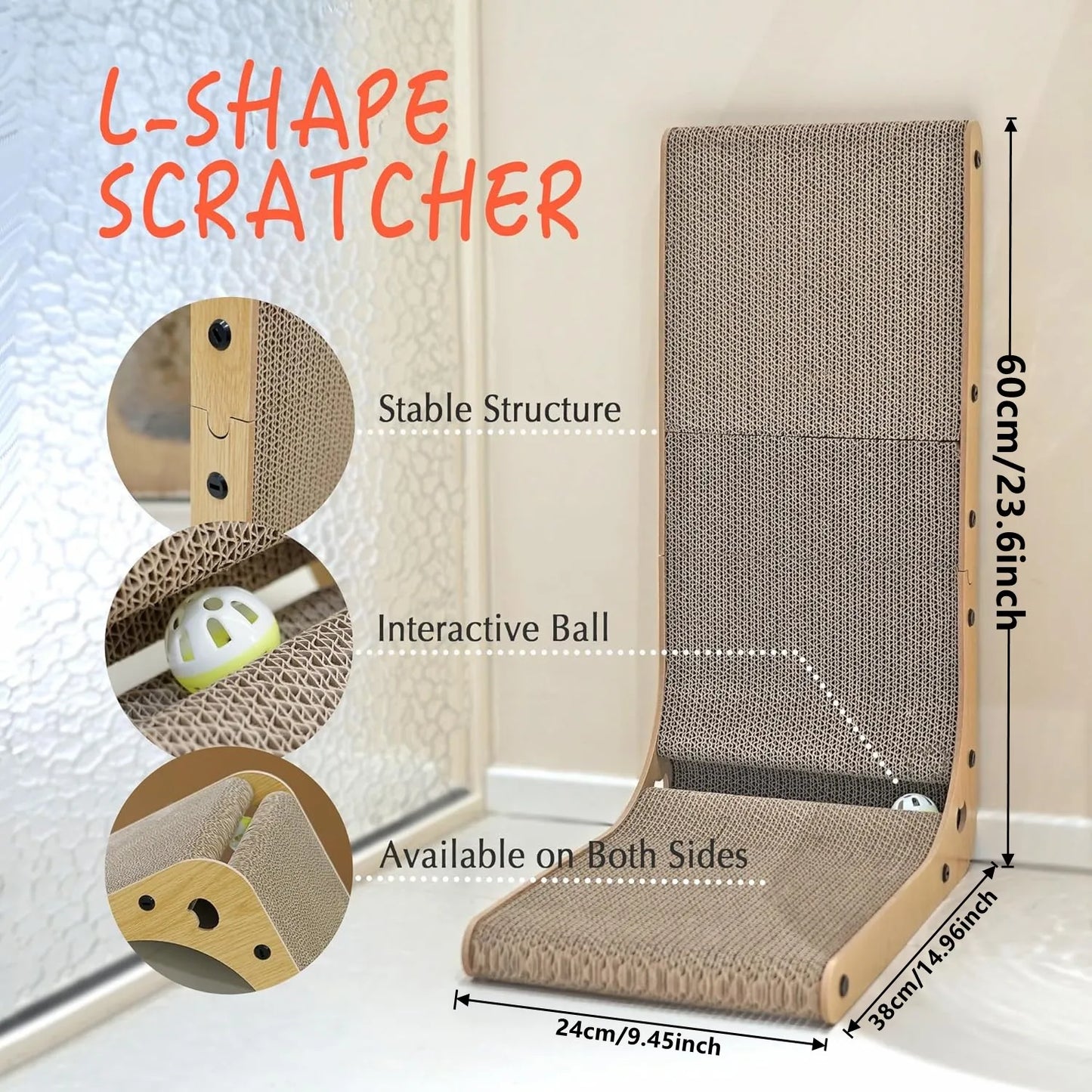 Guangdong L Shape Cat Scratcher For Indoor Cats Non Toxic