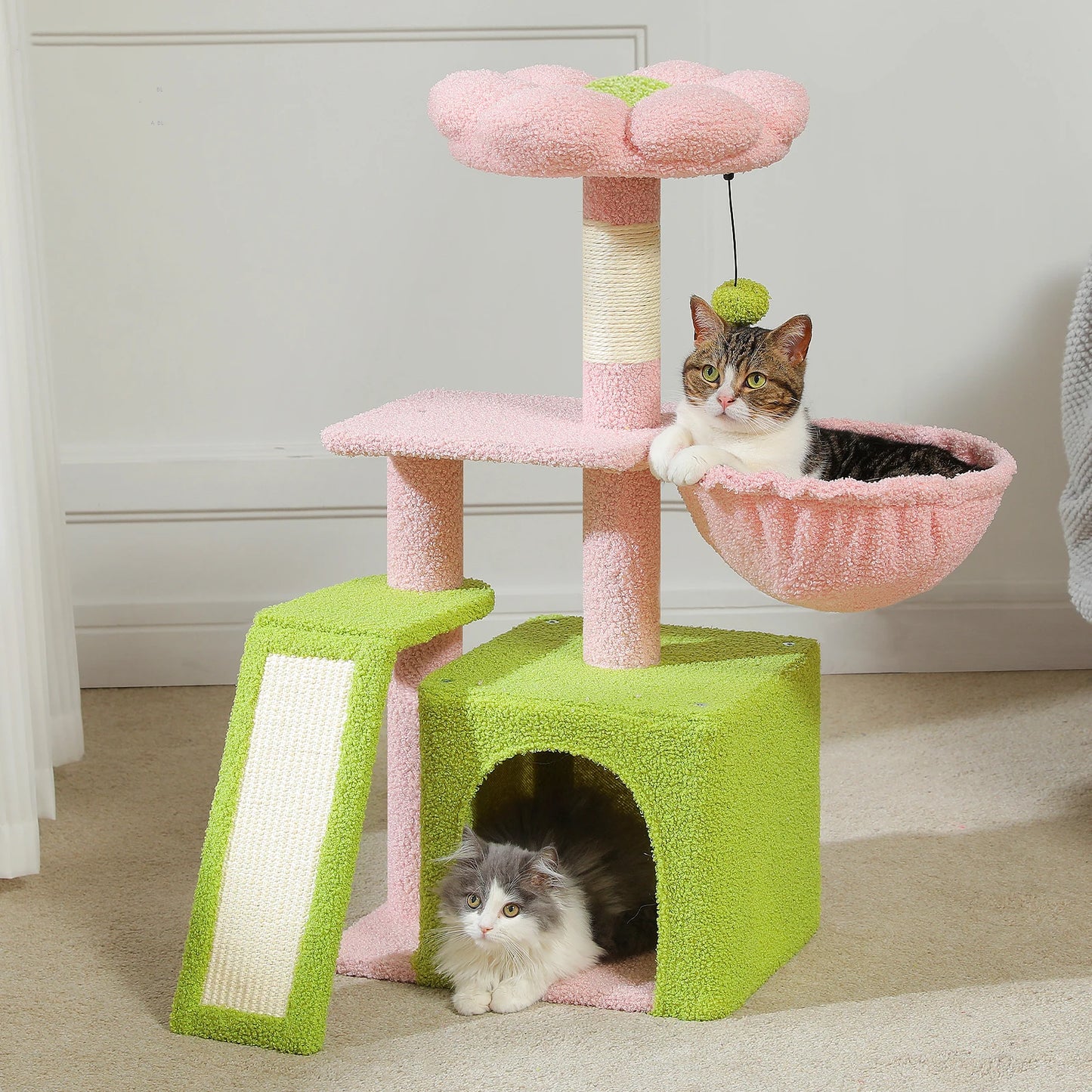 PEQULTICN Cat Tree With Sisal Scratching Post And Perch
