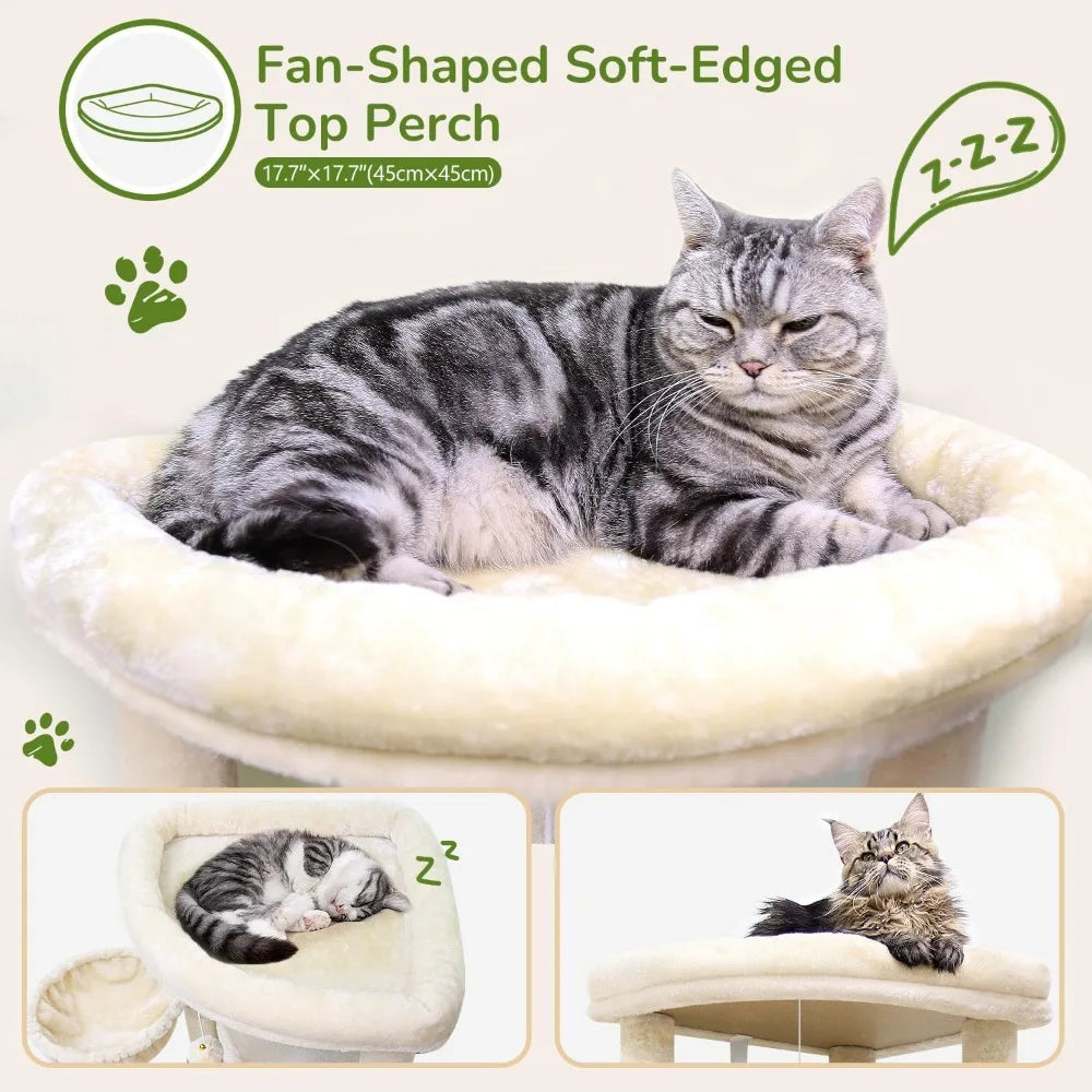 DAFIFY Curved Cat Tree With Hammock And Scratching Posts