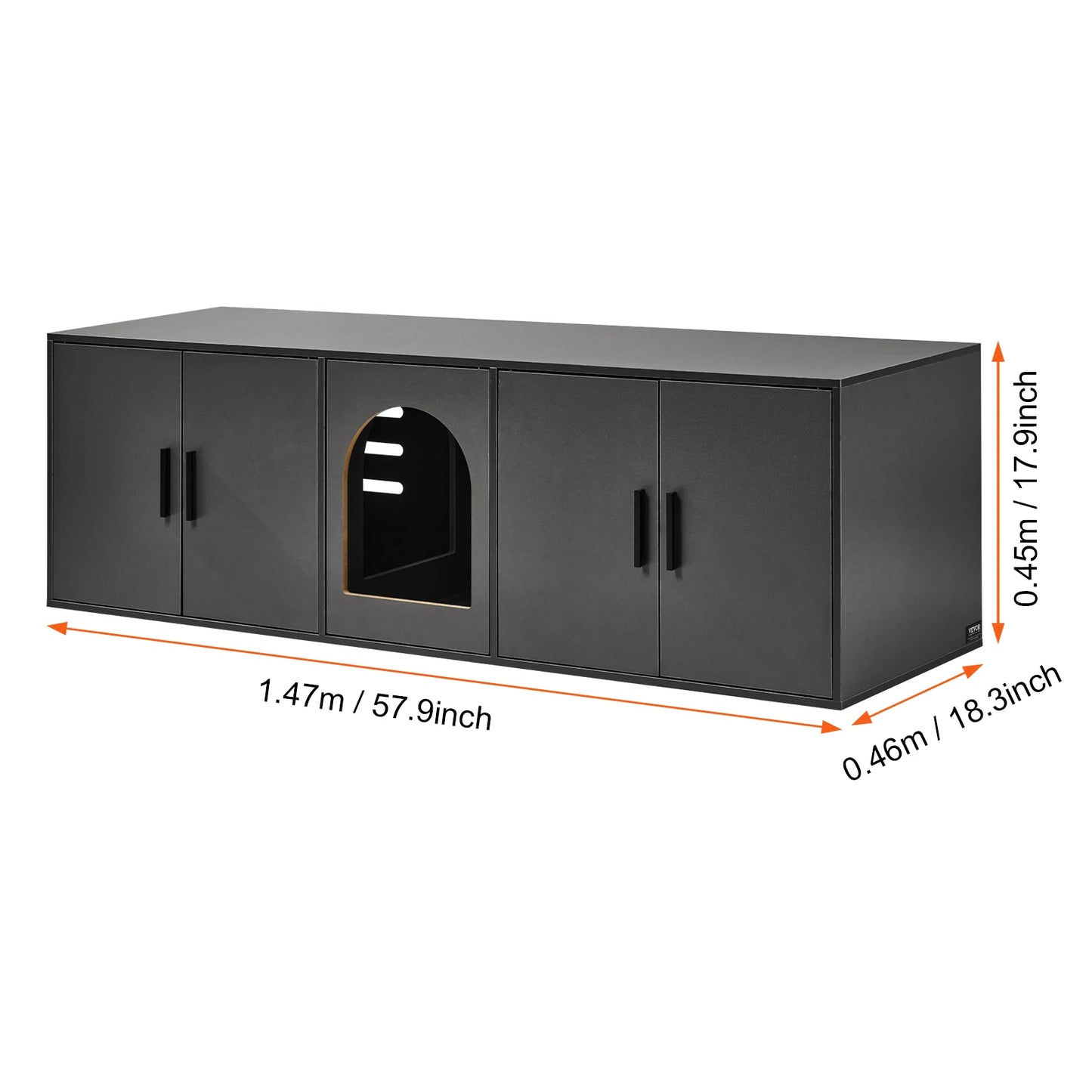 SucceBuy Cat Litter Box Enclosure For 2 Cats Cabinet