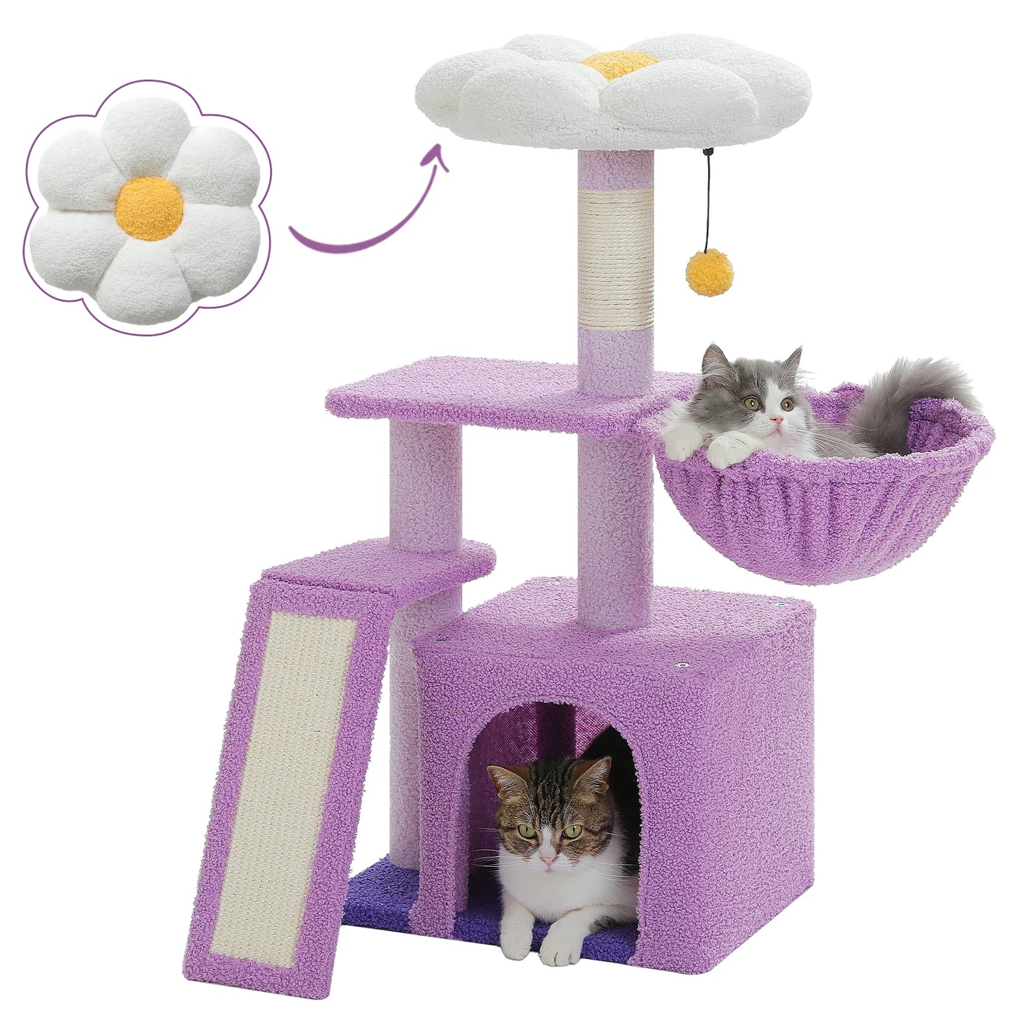 PEQULTICN Cat Tree With Sisal Scratching Post And Perch