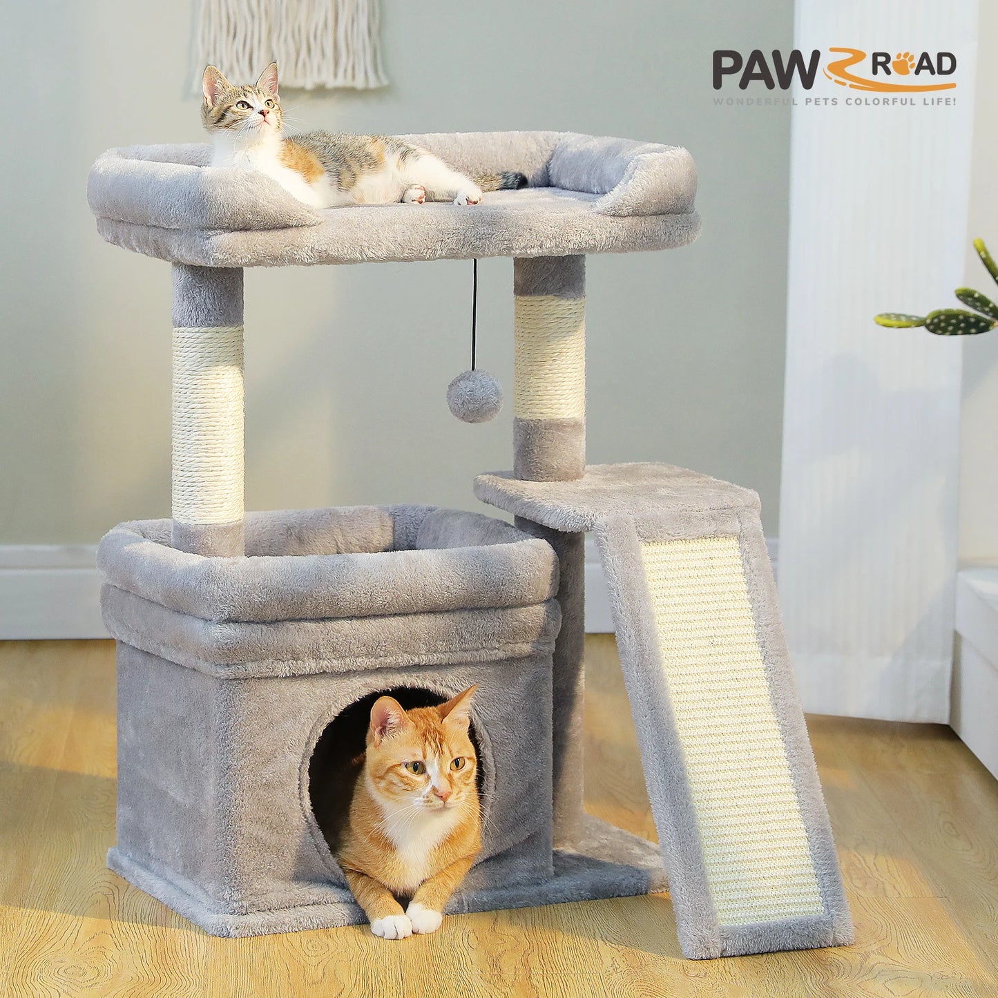 PAWZ Road Small Cat Tree Indoor Tower With Scratching Posts