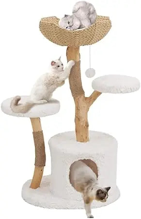 DAFIFY Modern Cat Tree Tower Solid Wood Luxury Cat Condo