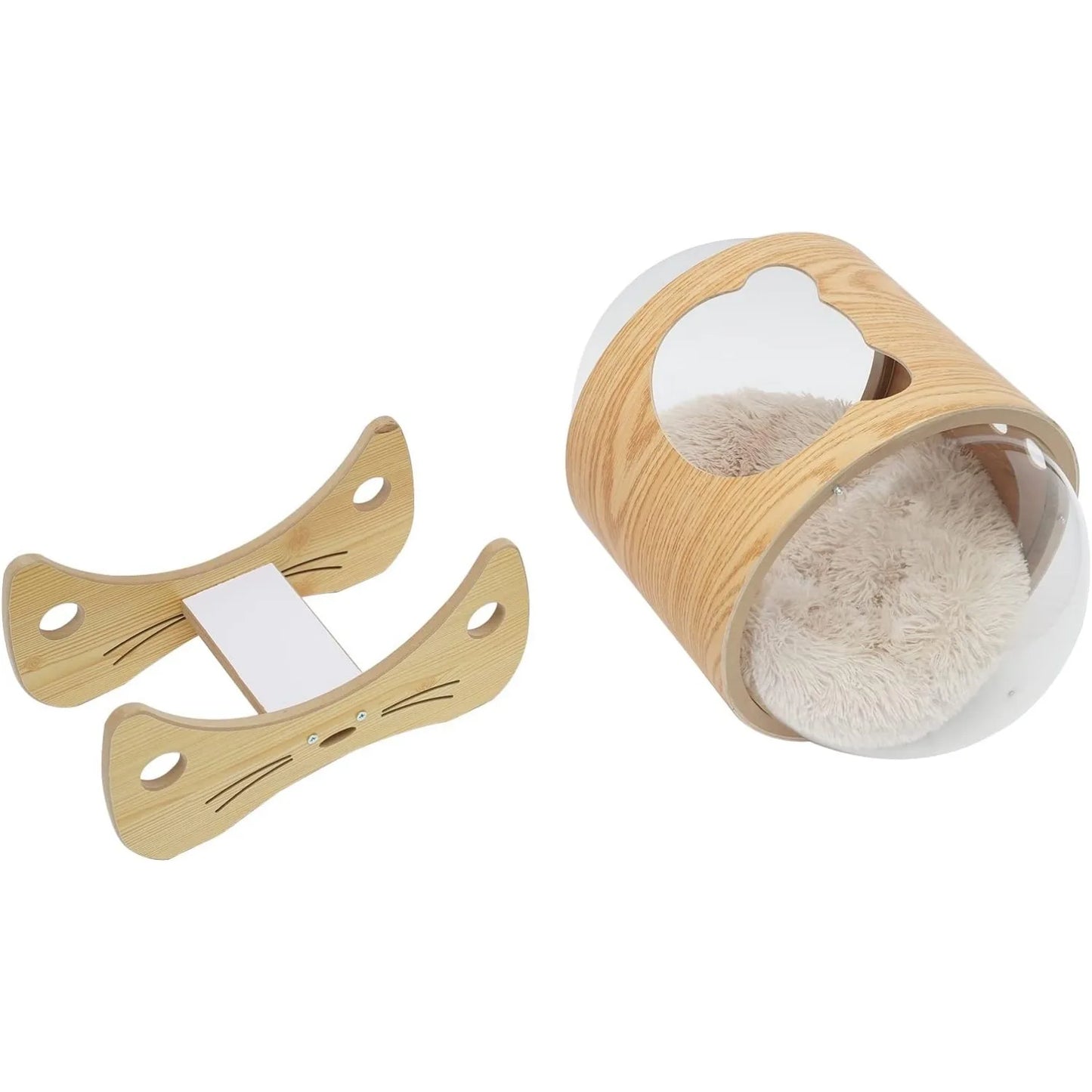 Guangdong Luxury Cat Pod Bed With Wooden Frame Acrylic Dome