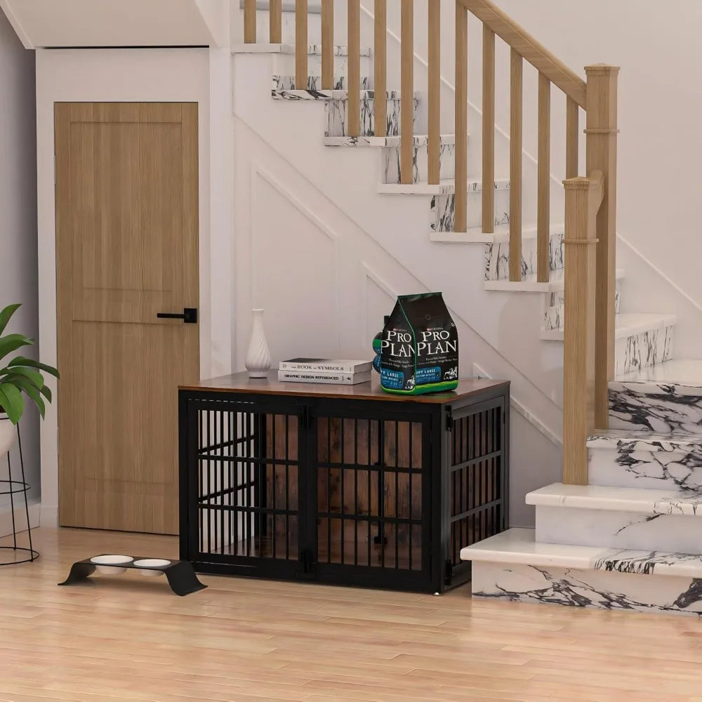 Closure Heavy Duty Dog Crate Furniture Wooden Kennel