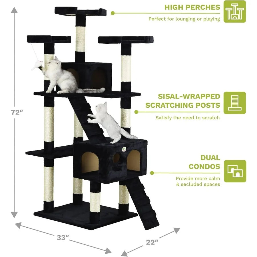 Hign-concerned Cat Tree Tower With Condos Indoor Play