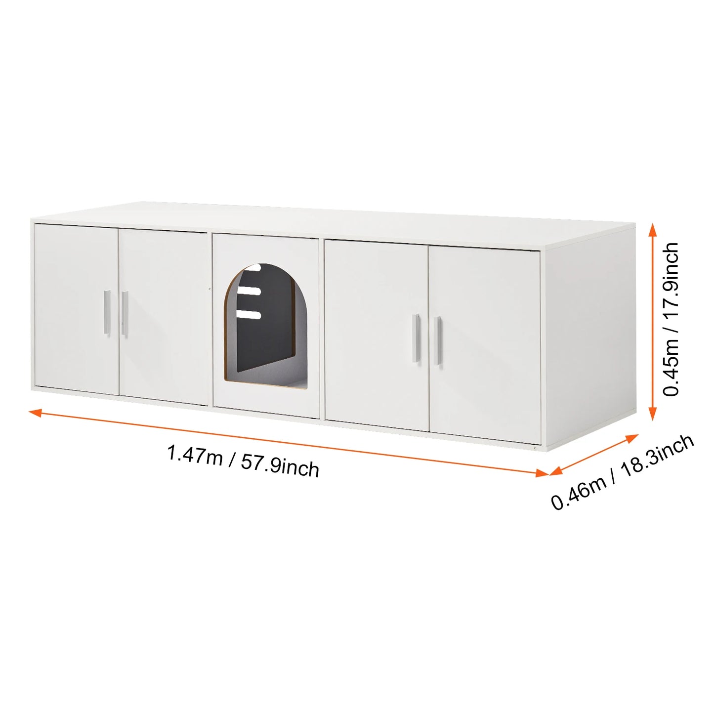 SucceBuy Cat Litter Box Enclosure For 2 Cats Cabinet
