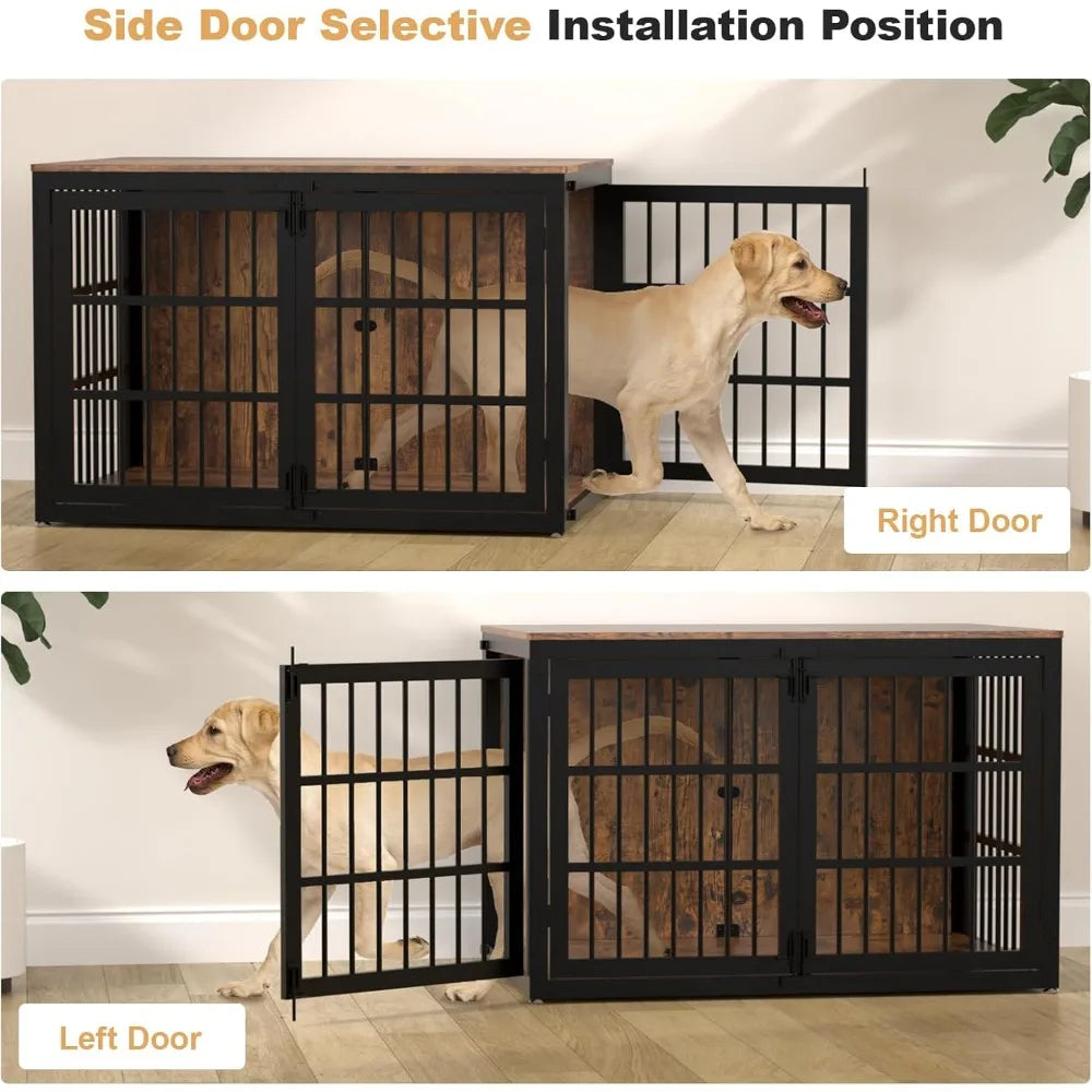 Closure Heavy Duty Dog Crate Furniture Wooden Kennel