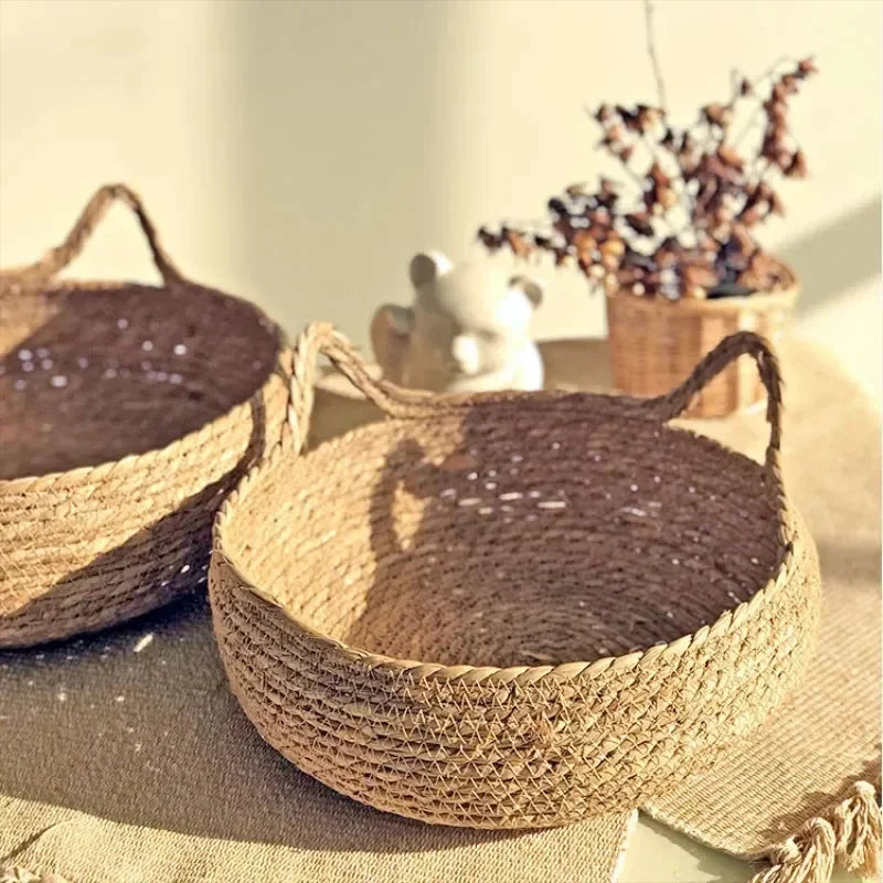 Lewencn Handwoven Rattan Cat Nest Four Seasons Warm Pad