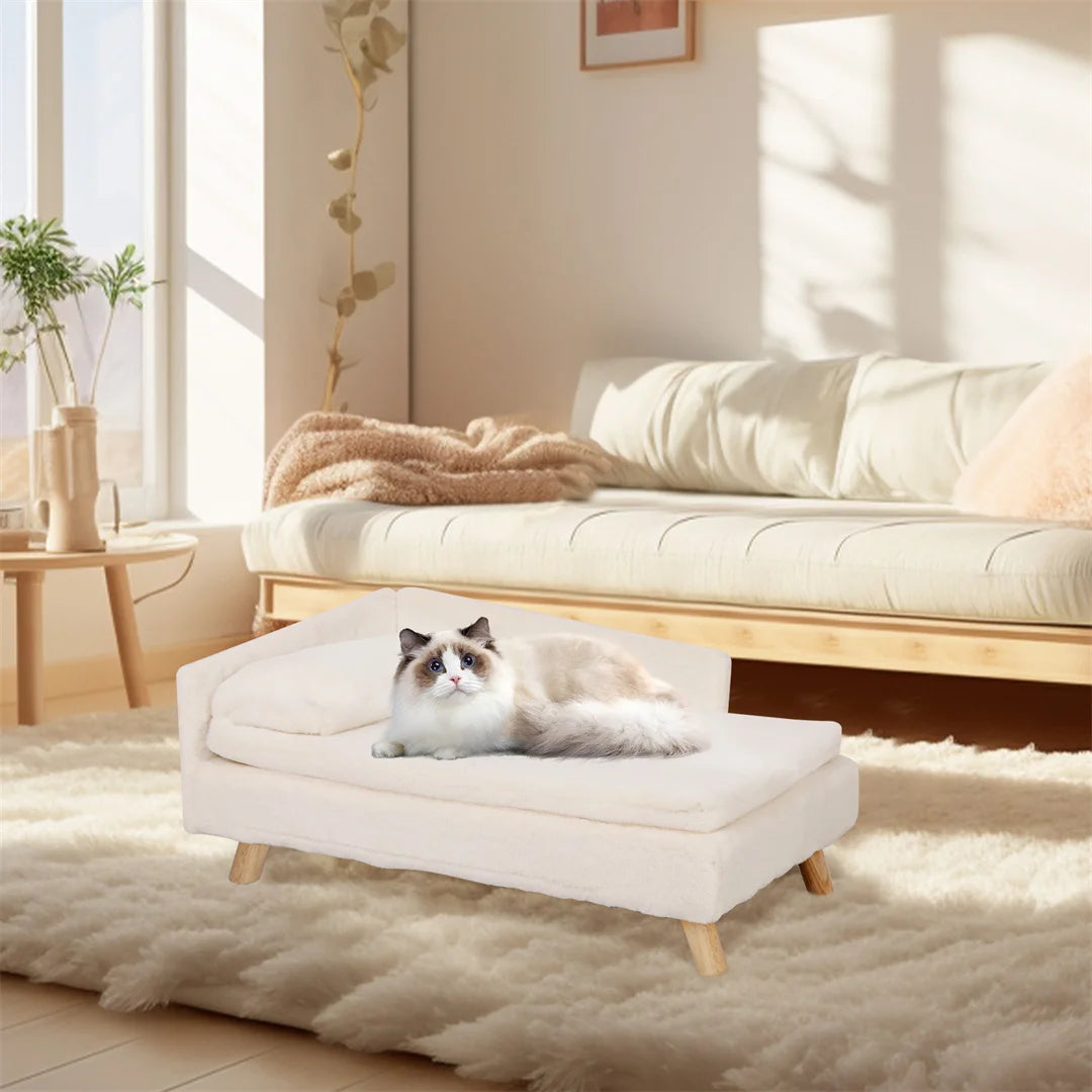 Guangdong L Shape Dog Sofa Bed Cat Couch Rubber Wood Legs