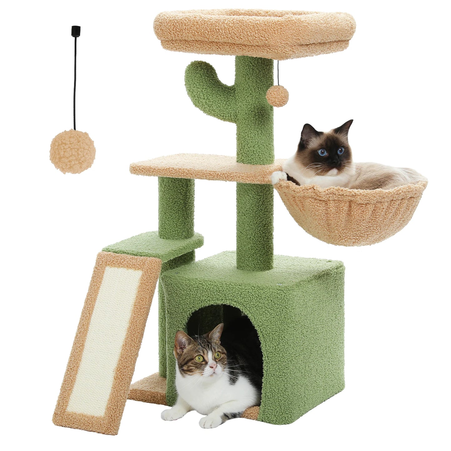 PEQULTICN Three Tier Cat Tree With Natural Sisal Scratching Post
