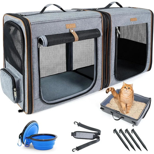 Lekereise 2-In-1 Cat Travel Carrier Litter Box With Zipper