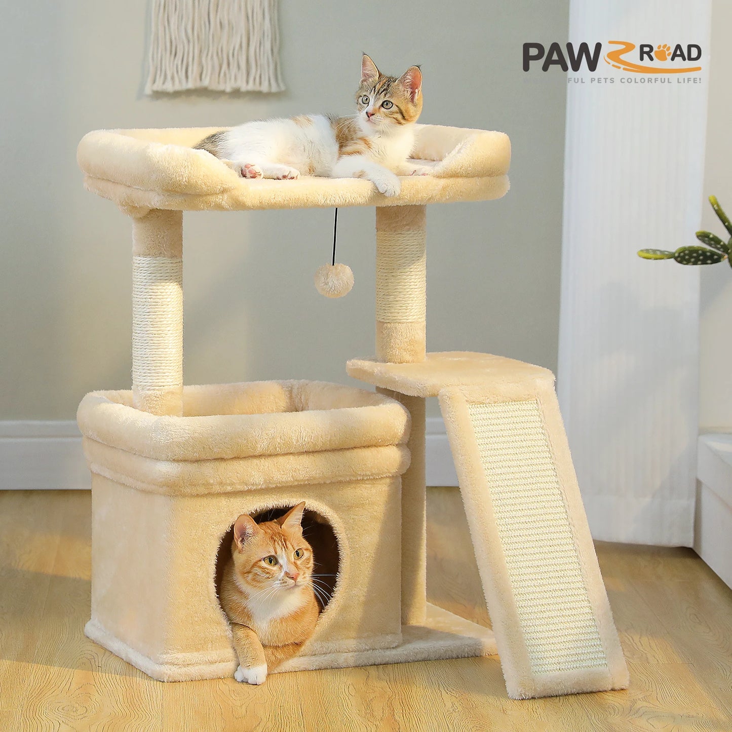 PAWZ Road Small Cat Tree Indoor Tower With Scratching Posts
