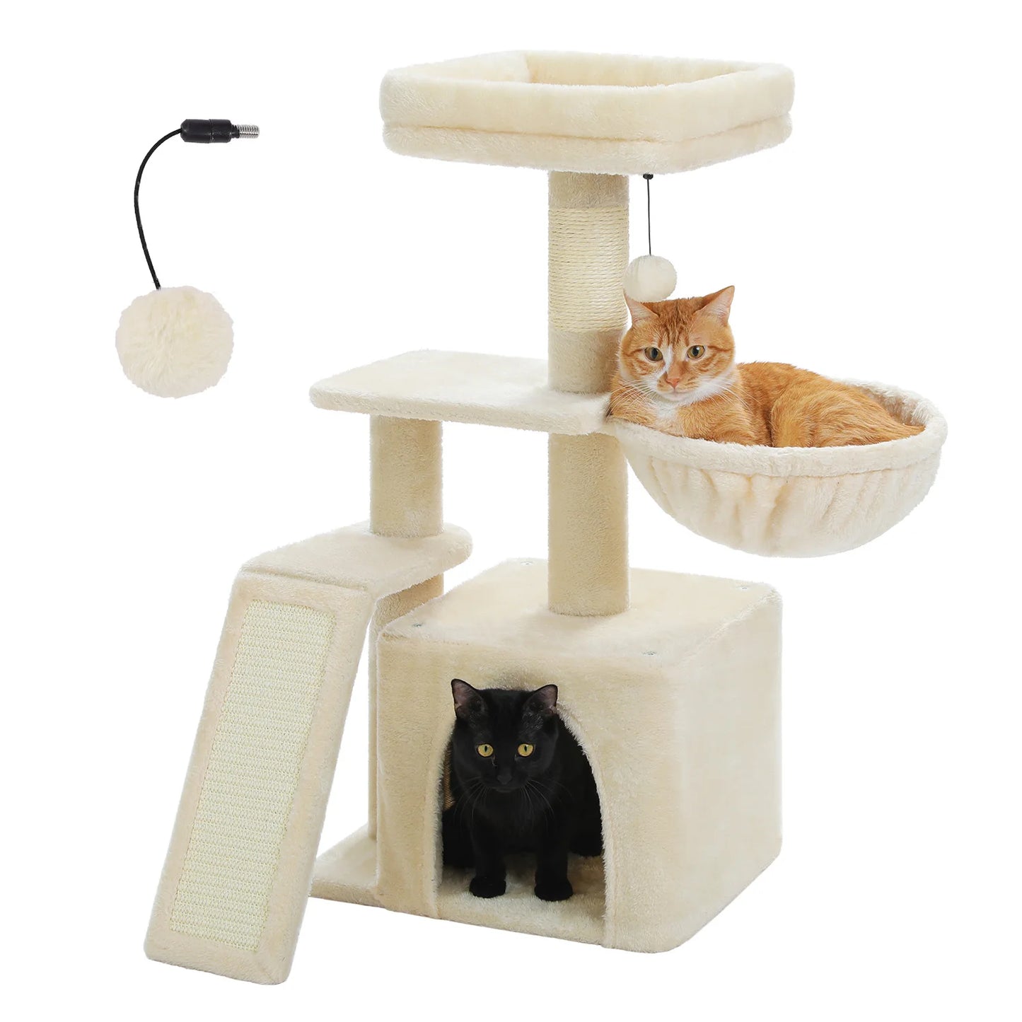 PEQULTICN Three Tier Cat Tree With Natural Sisal Scratching Post