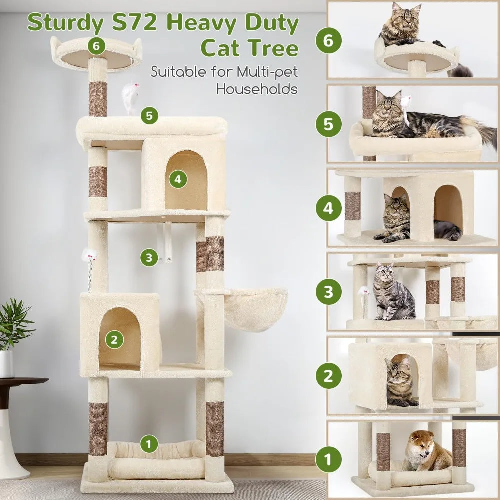 MKDK Heavy Duty Cat Tree For Large Cats Single Layer Sturdy