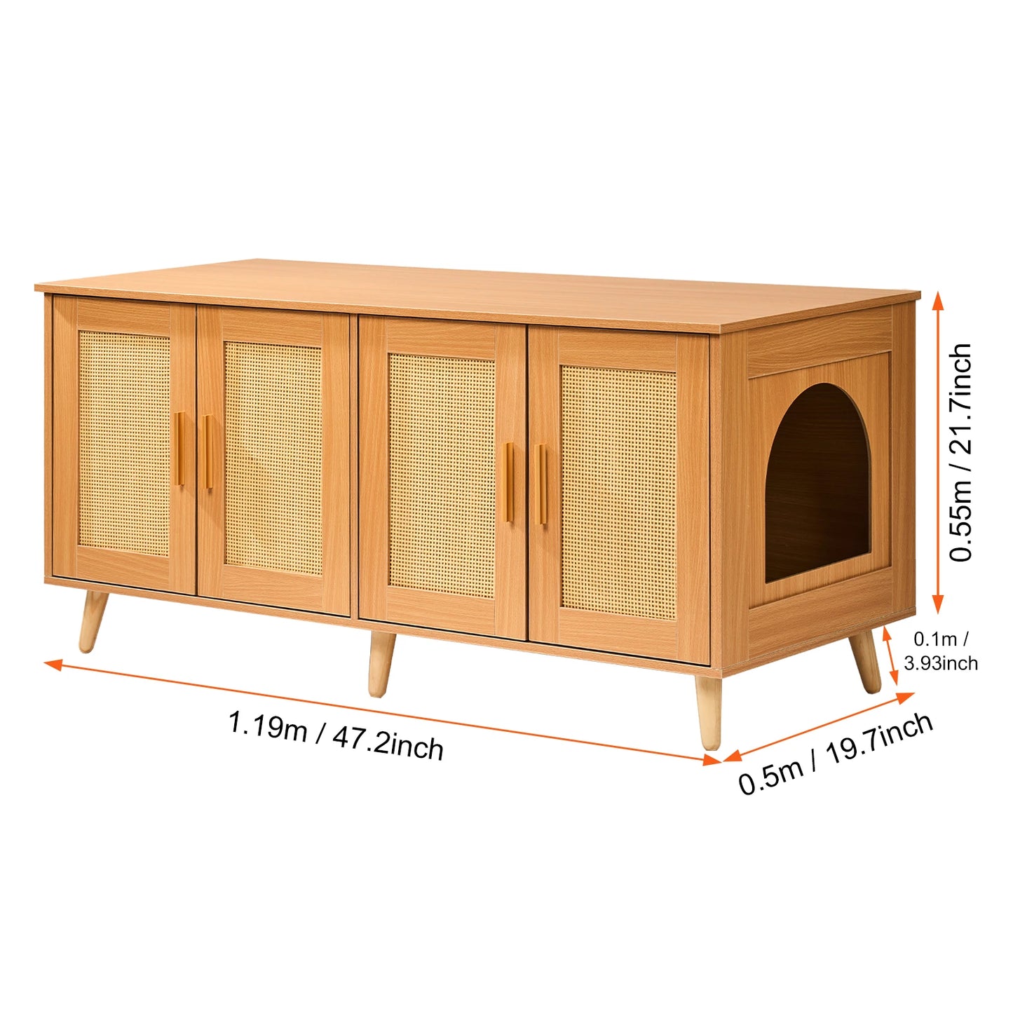 SucceBuy Cat Litter Box Enclosure For 2 Cats Cabinet