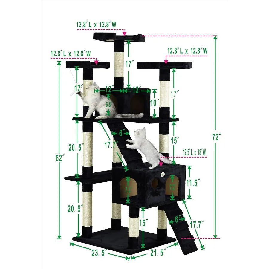 Hign-concerned Cat Tree Tower With Condos Indoor Play