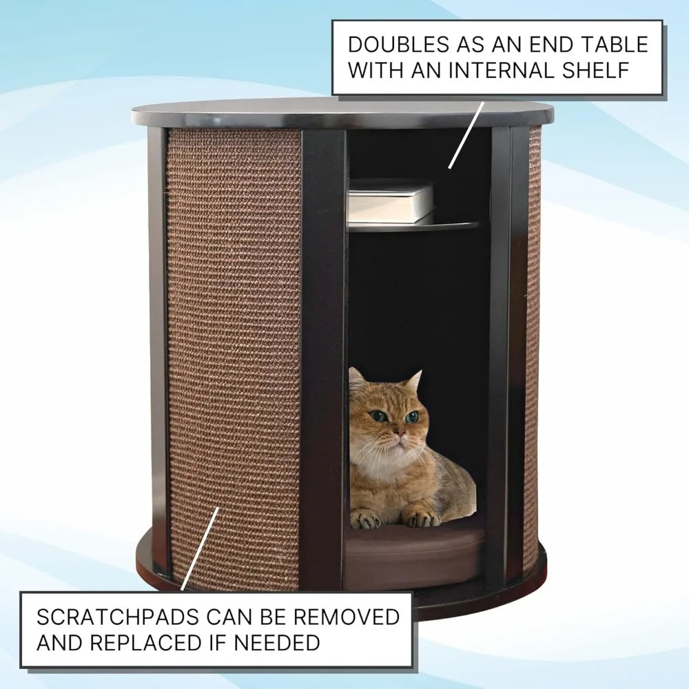 Purrrrfect End Table Cat Bed Cave Multi Wood Furniture