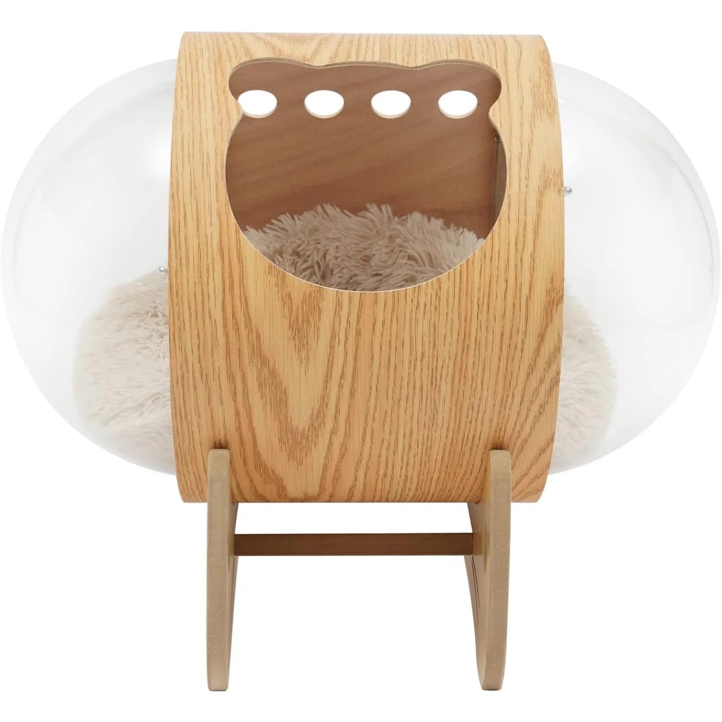 Guangdong Luxury Cat Pod Bed With Wooden Frame Acrylic Dome