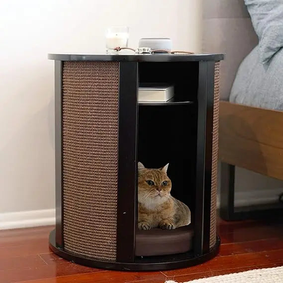 Purrrrfect End Table Cat Bed Cave Multi Wood Furniture