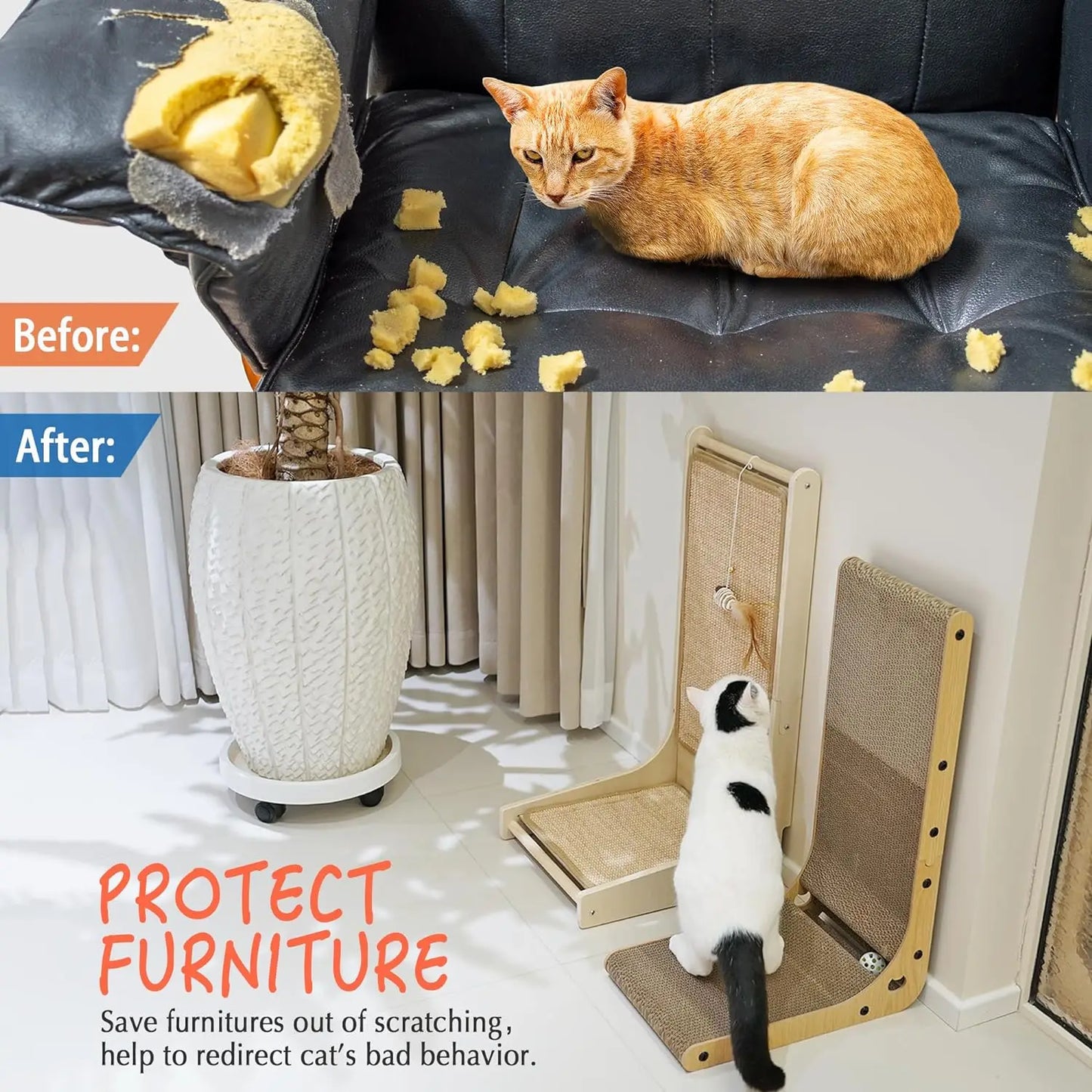 Guangdong L Shape Cat Scratcher For Indoor Cats Non Toxic