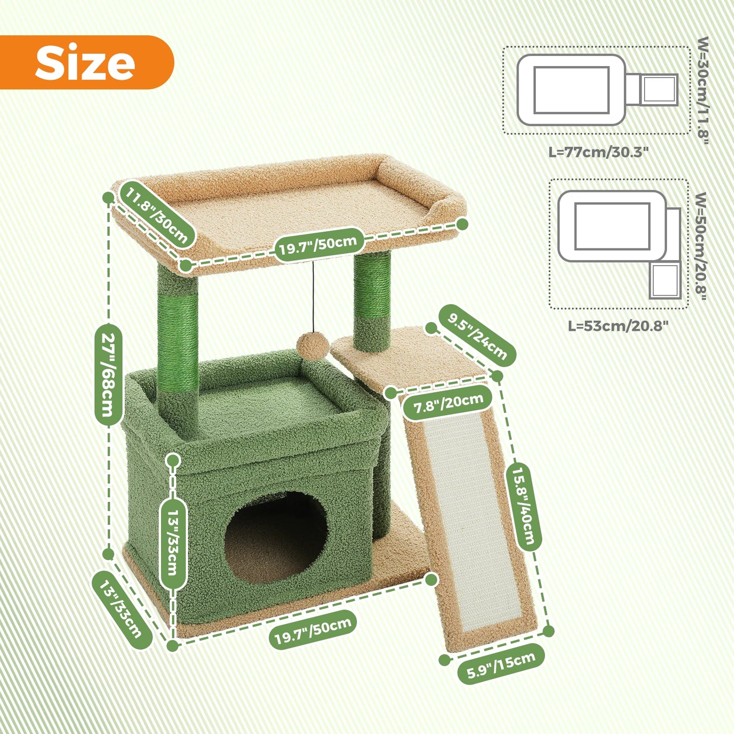 PAWZ Road Small Cat Tree Indoor Tower With Scratching Posts