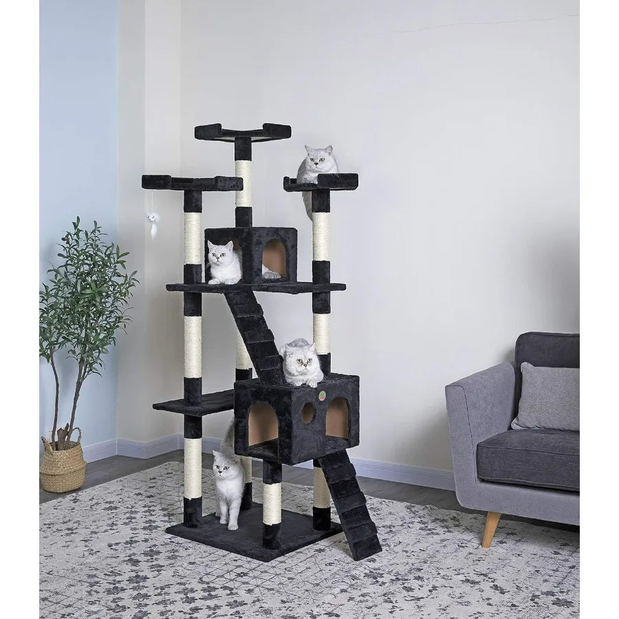 Hign-concerned Cat Tree Tower With Condos Indoor Play