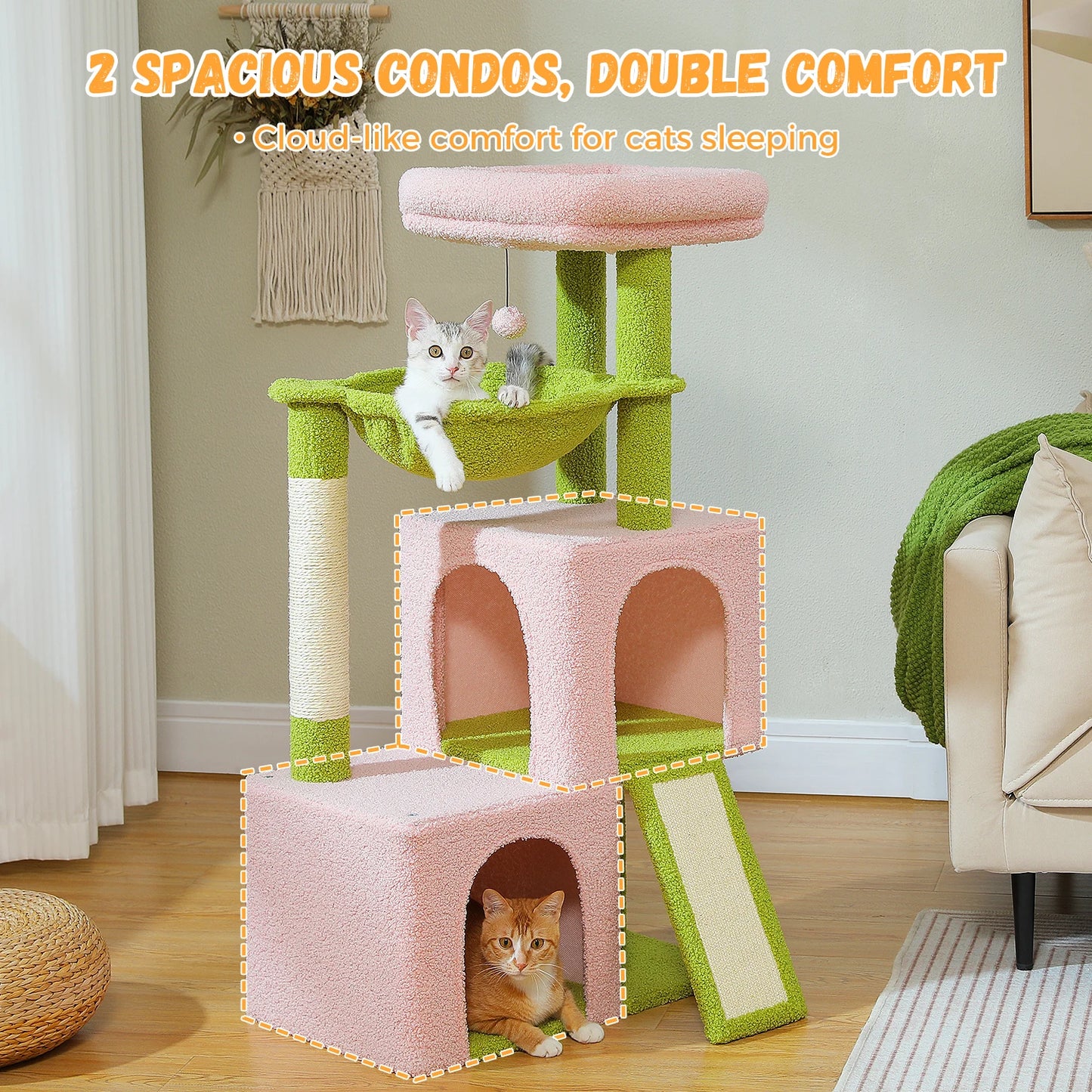 PAWZ Road Large Cat Tree Indoor Multi Level Tower Condos