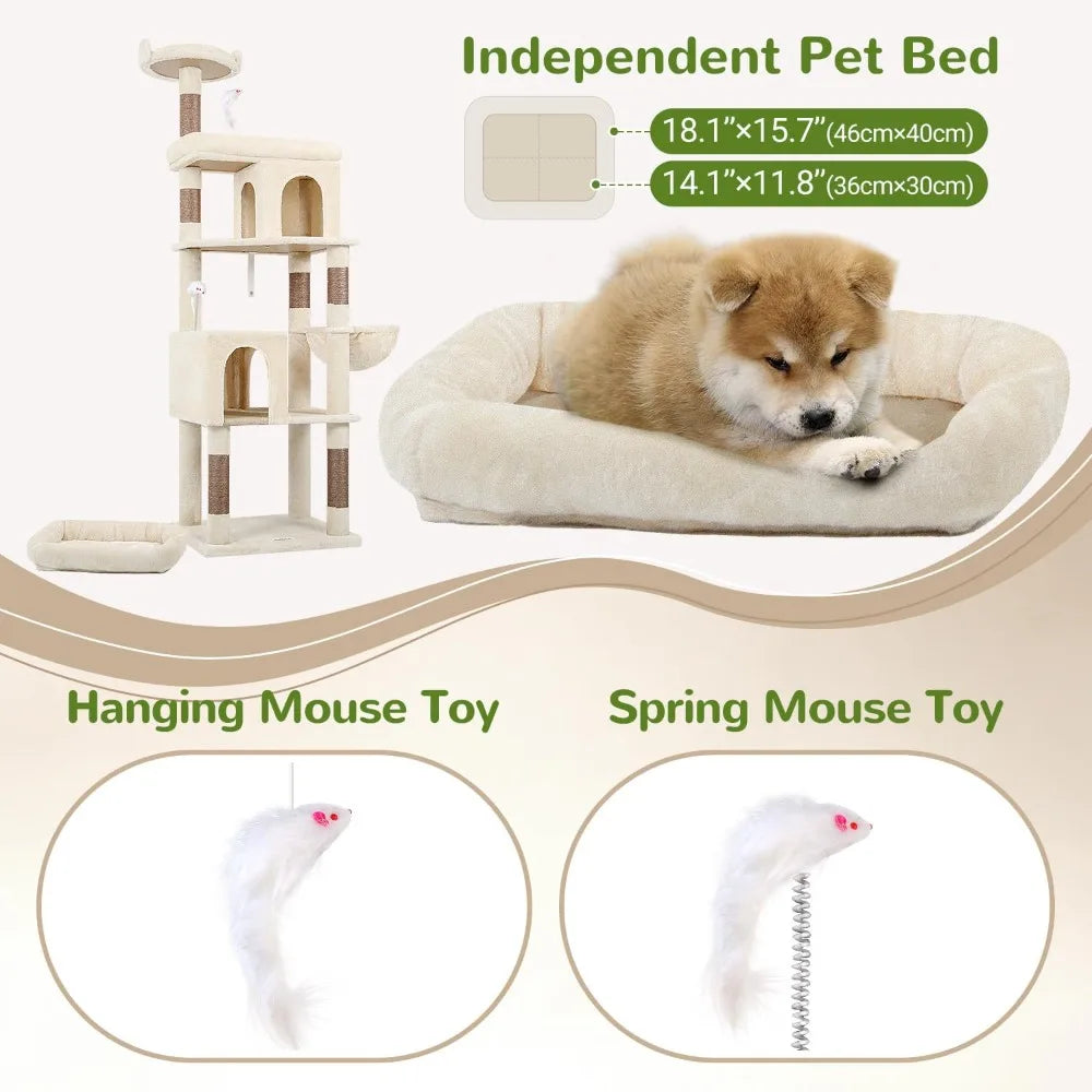 MKDK Heavy Duty Cat Tree For Large Cats Single Layer Sturdy