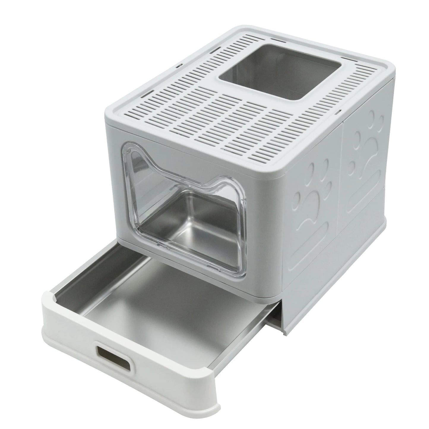 Stainless Steel Cat Litter Box With Front Entry Lid